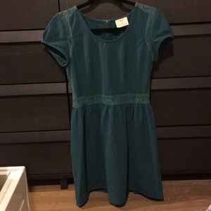 Teal Dress with lace details